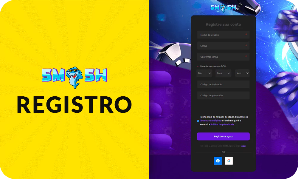 Etapas do Registro Smash Up Online